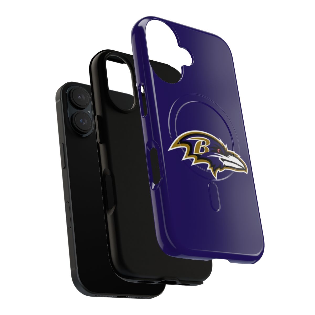 Magnetic Ravens logo phone case with a tough and protective design. - Layers