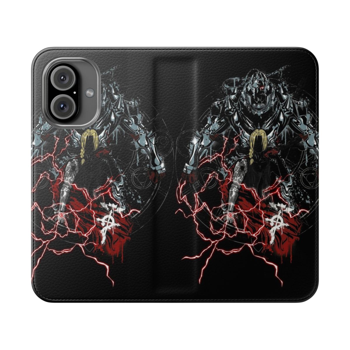 Anime-inspired Fullmetal Graffiti-style flip phone case