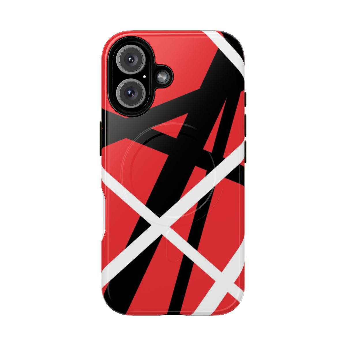 Red and white striped magnetic tough phone case inspired by the iconic van halen band