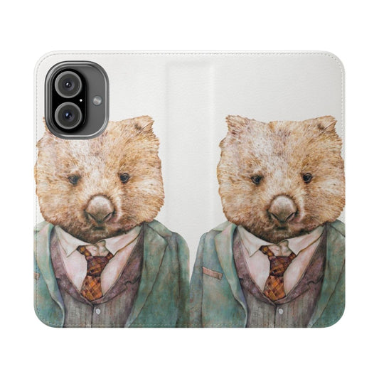 Adorable wombat-themed phone case with a cute animal illustration