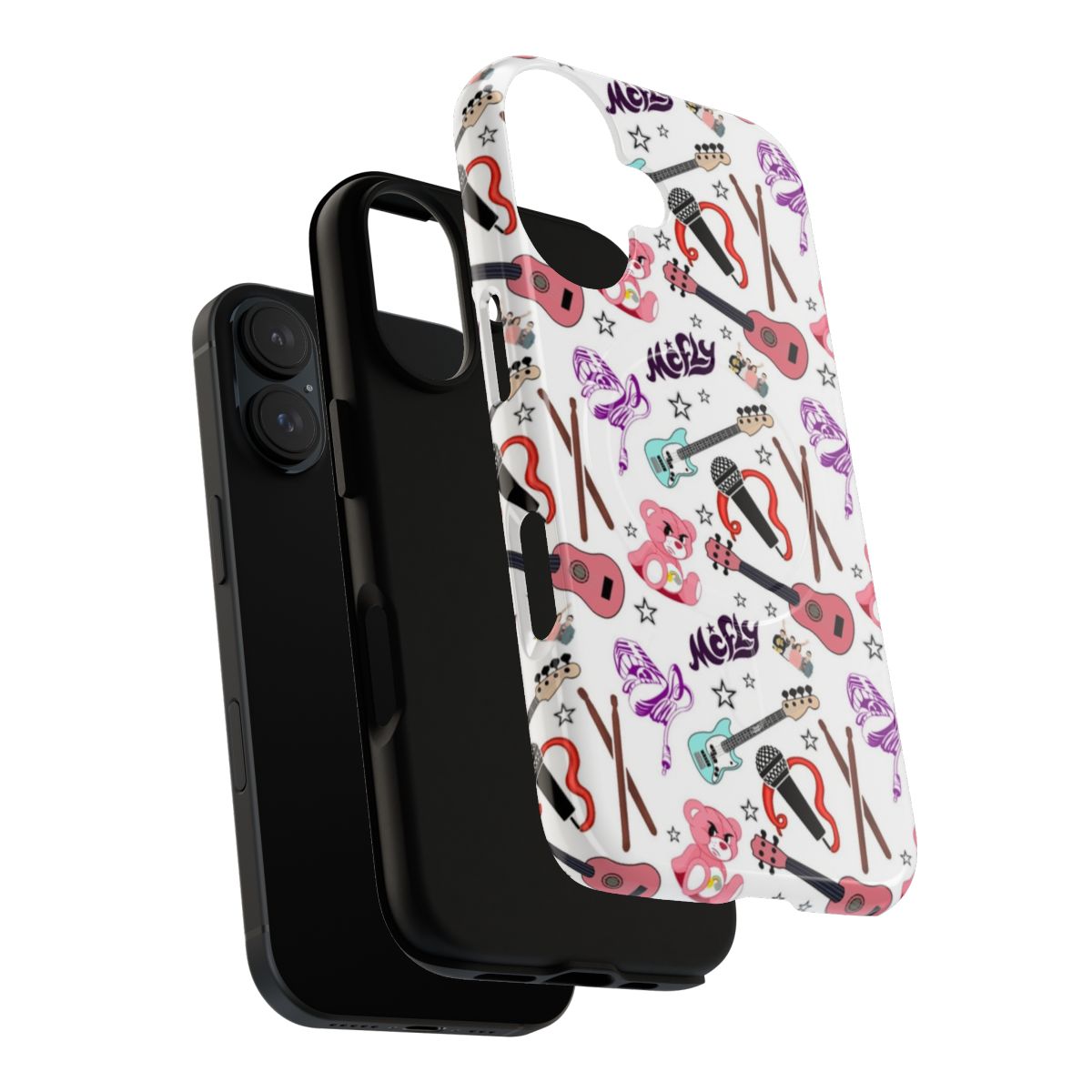 Retro 80s Mcfly inspired magnetic tough phone case with a repeating pattern - Layers