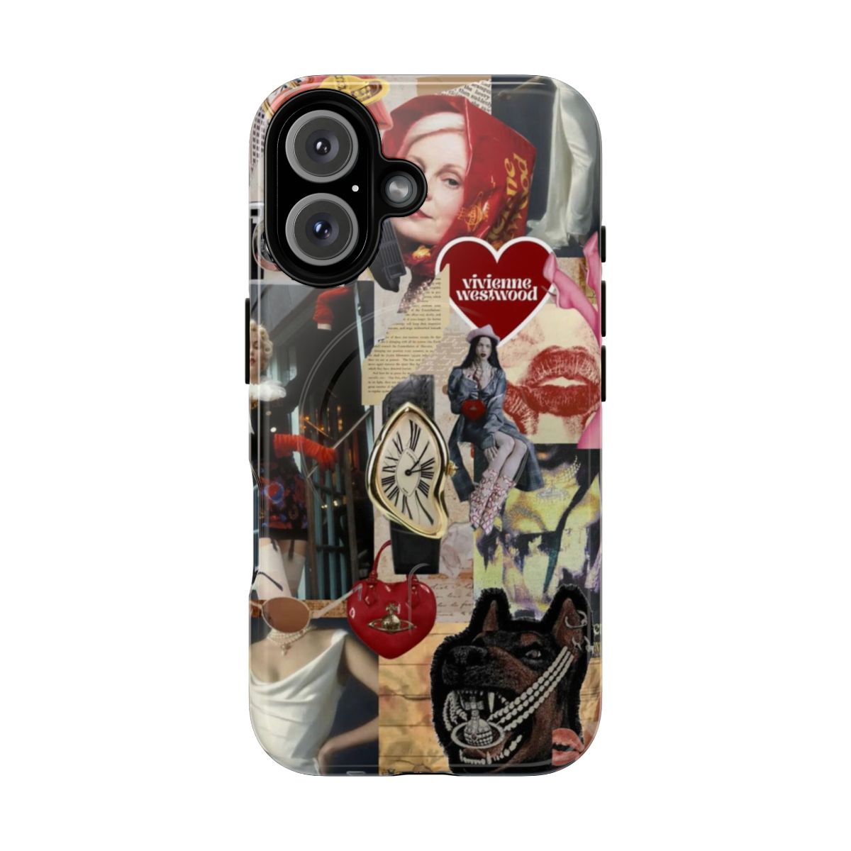 Vivienne Westwood-themed collage design on a magnetic phone case