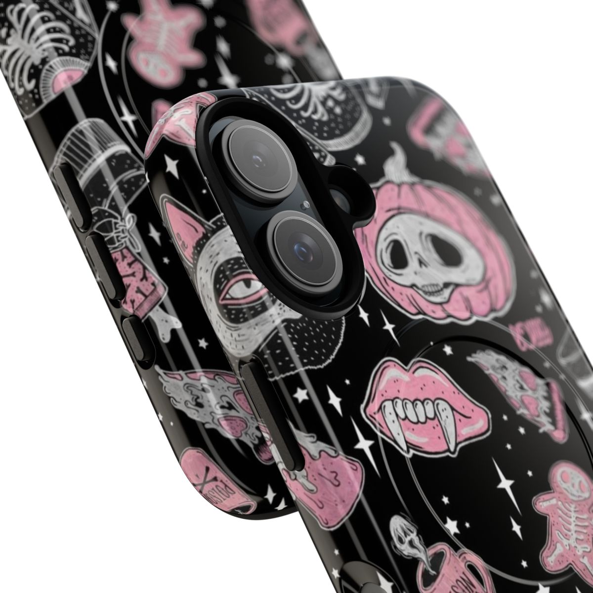 Magnetic tough phone case with spooky and creepy design - Detail