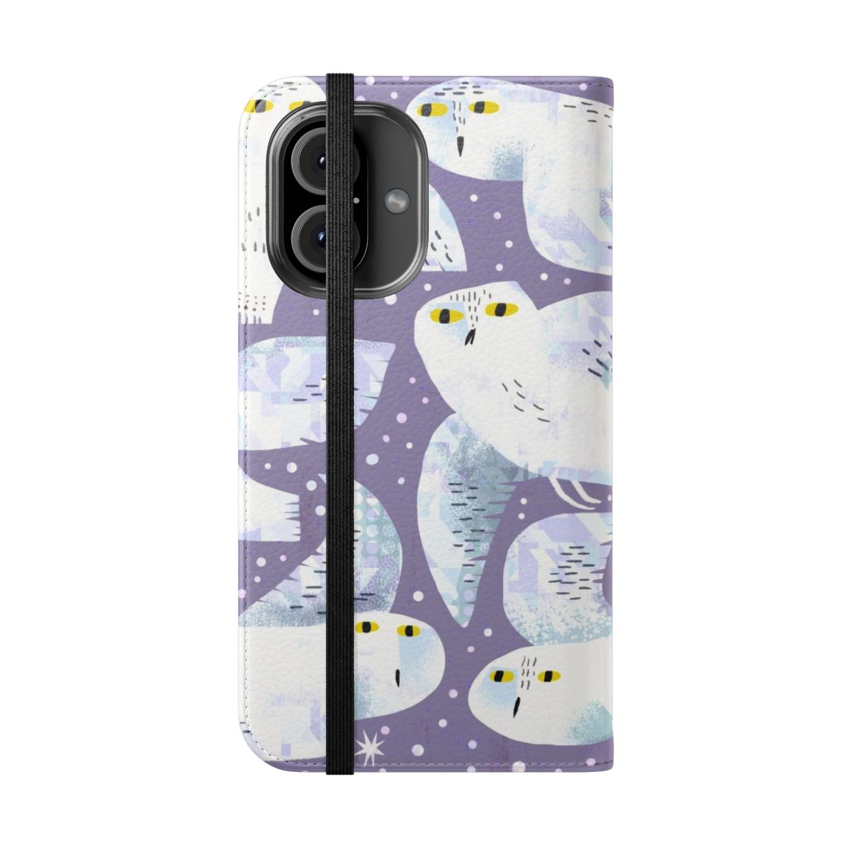 Image of a snowy owl printed on a stylish phone case - Folded Front