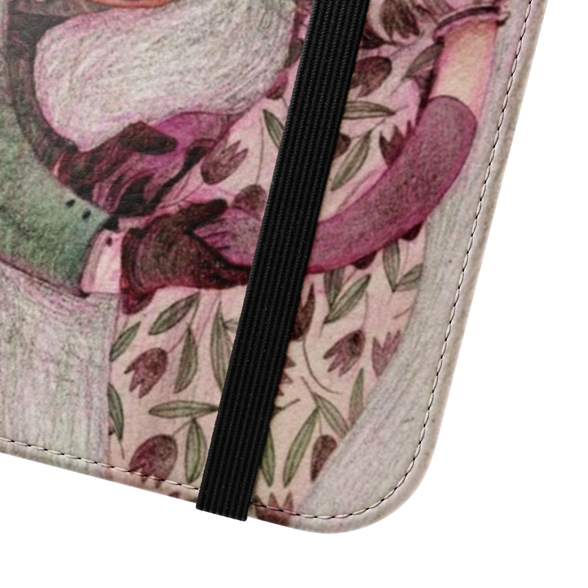 Northanger Abbey-themed flip phone case with gothic design - Close Up