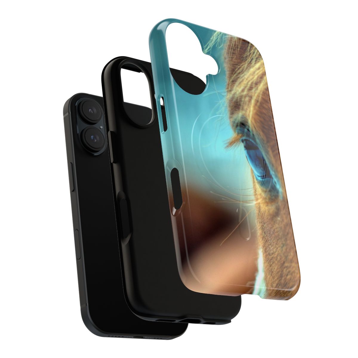 Magnetic tough phone case with a beautiful horse eye design - Layers