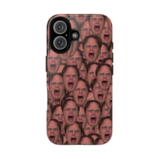 Magnetic tough phone case featuring Dwight Schrute, character from the popular TV series The Office.