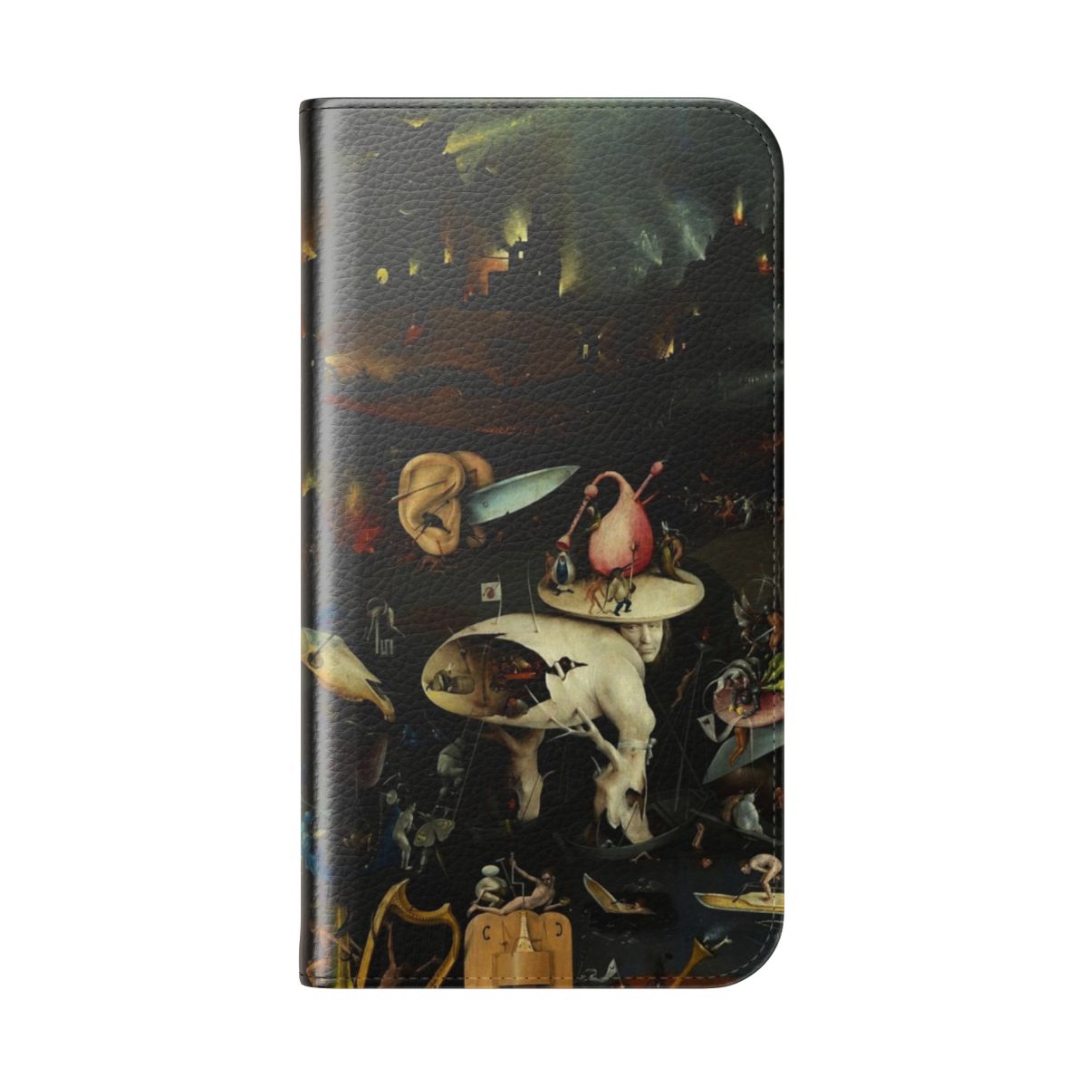 Surreal phone case featuring 'Hell' by Hieronymus Bosch - Folded Back