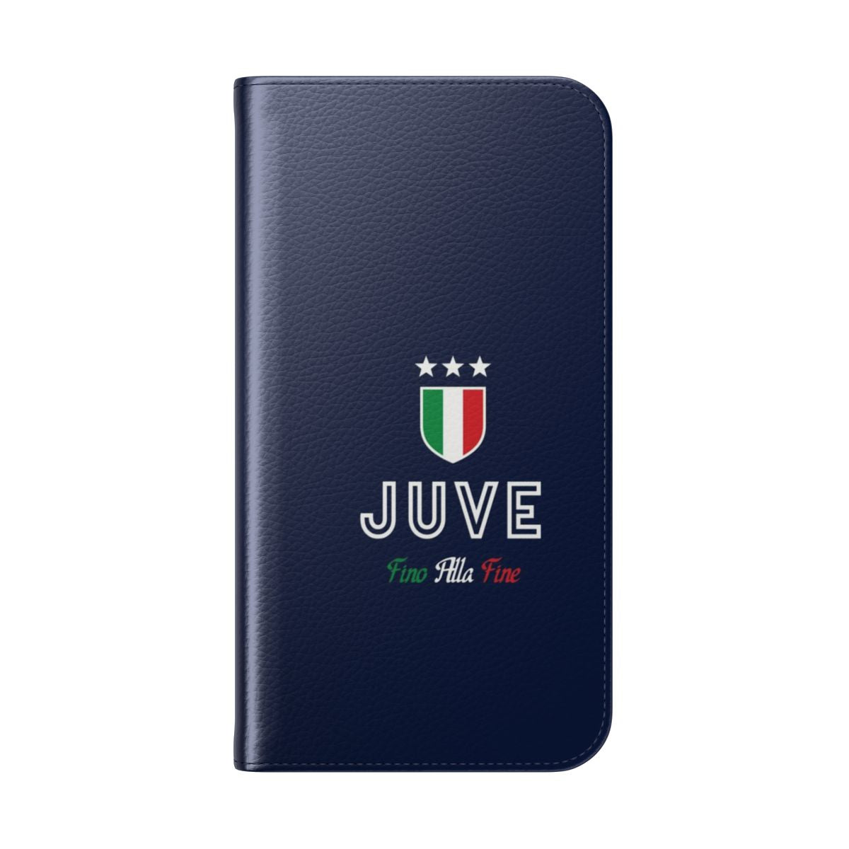 Juventus-inspired flip cover phone case in the colors of the Italian flag - Folded Back