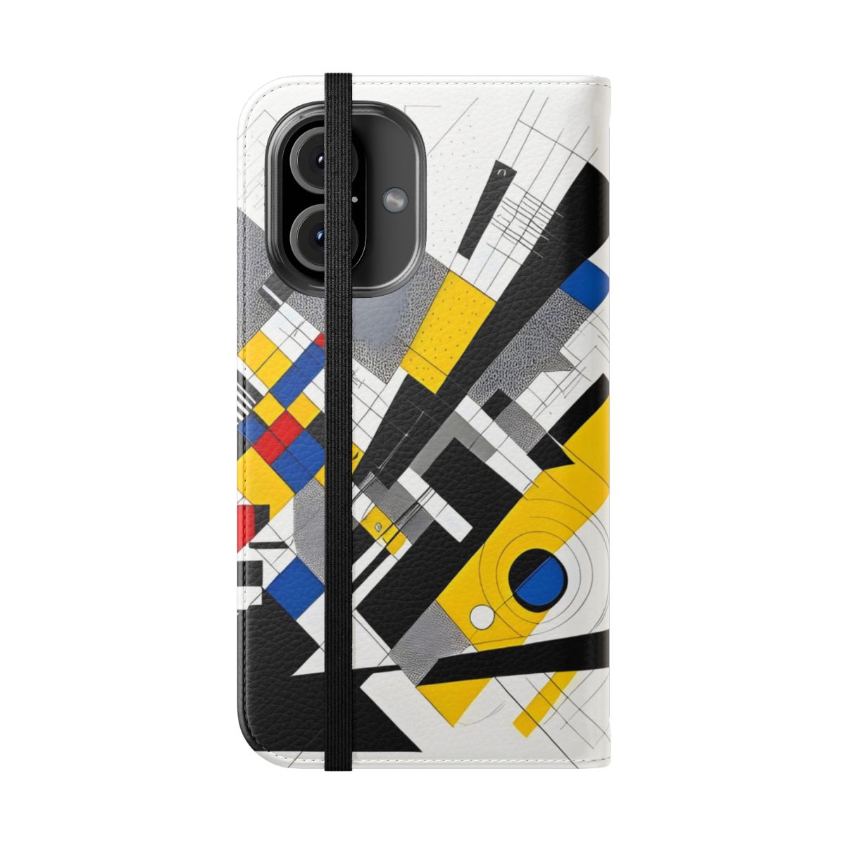 Colorful abstract art and geometric shapes phone case cover - Folded Front