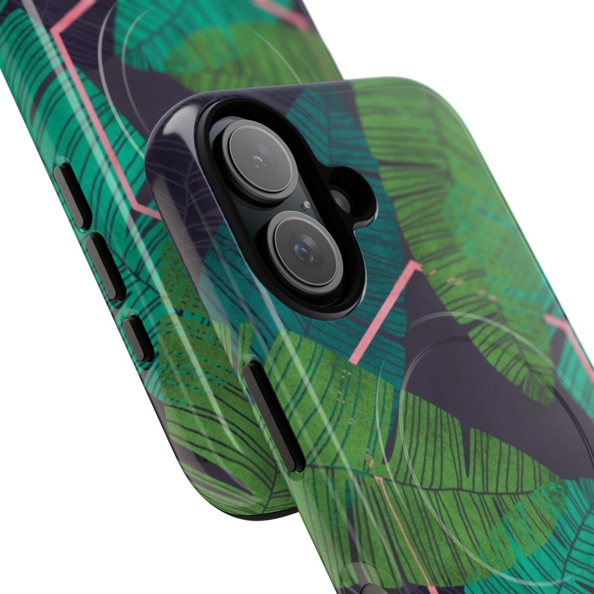 Mirage-inspired phone case with abstract foliage and leaf pattern design - Detail