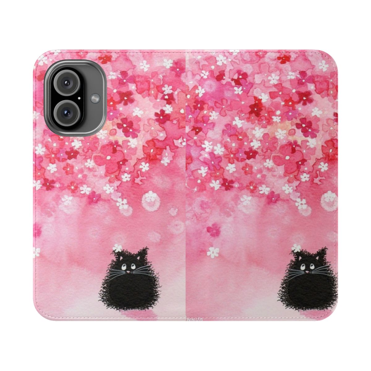 Colorful and serene floral phone case with falling petals design