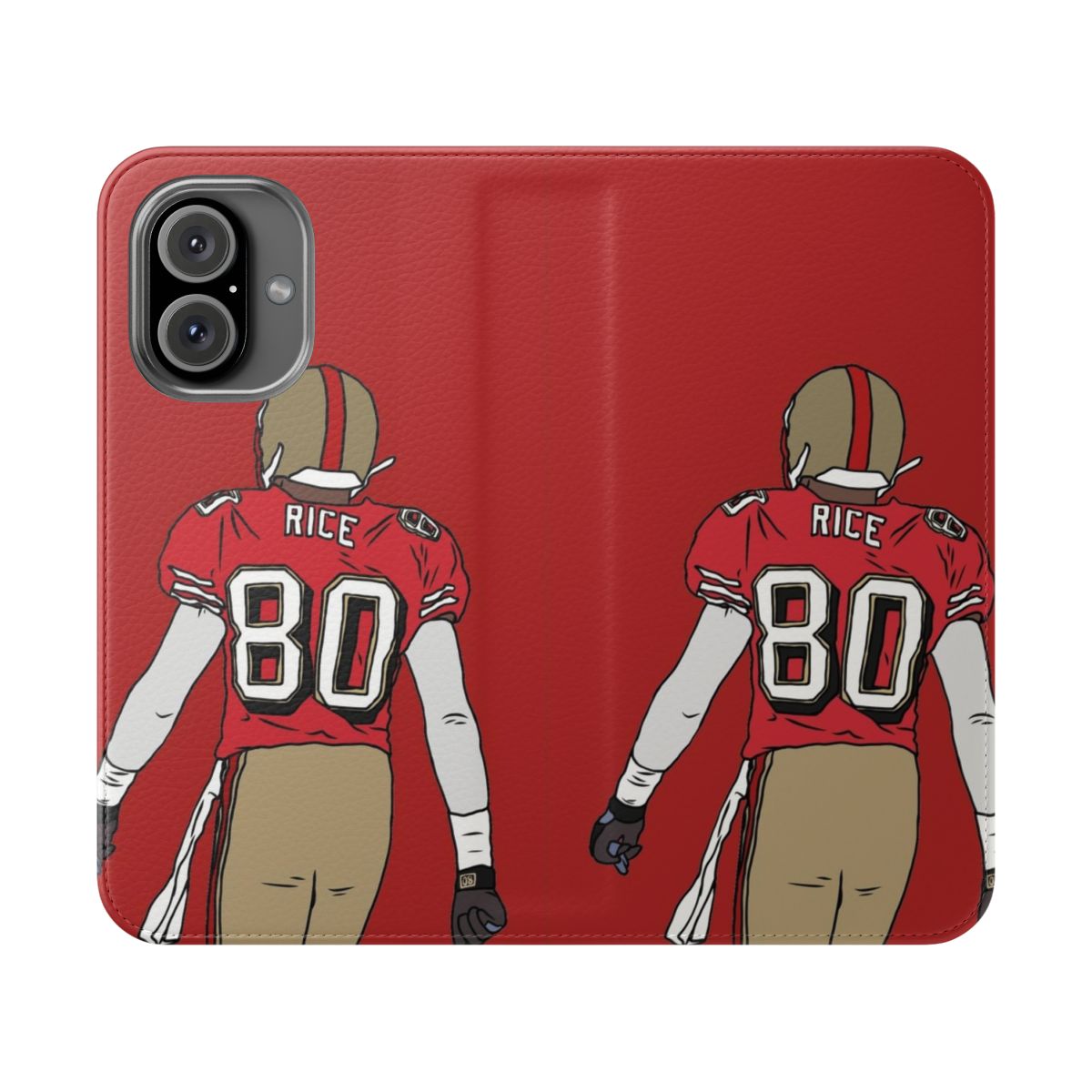 Commemorative Jerry Rice inspired flip cover phone case for sports fans