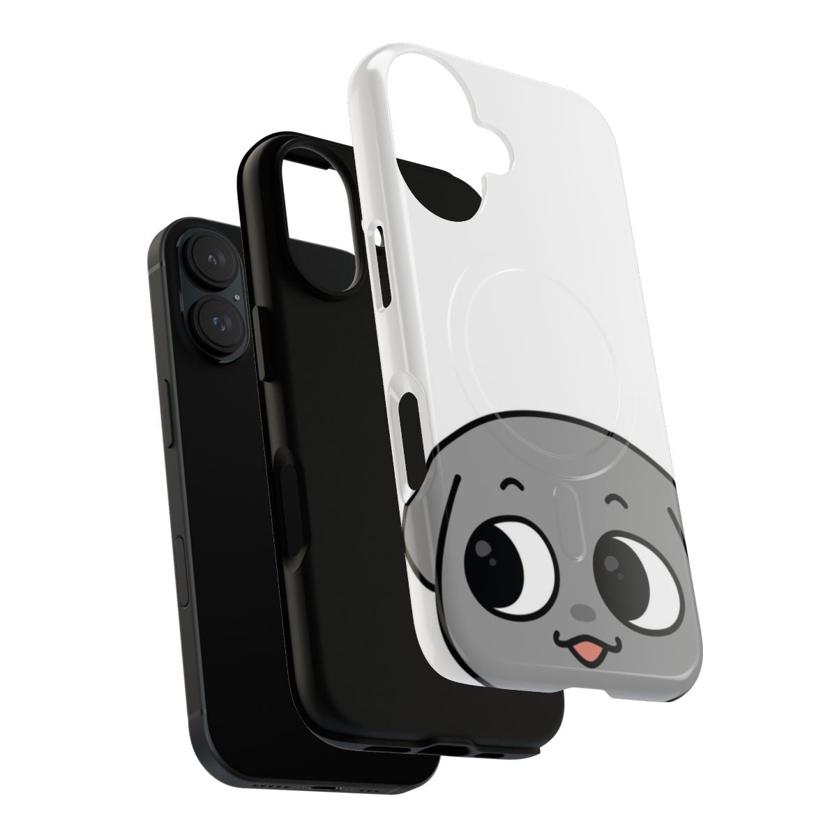 Magnetic tough phone case with Kkamang dog design - Layers