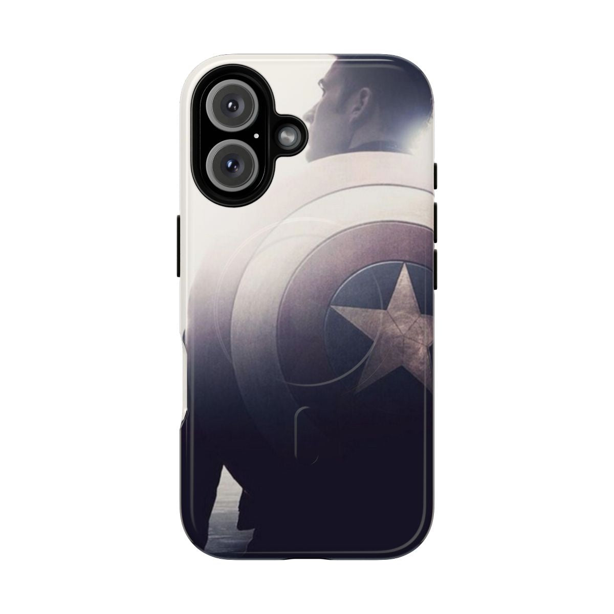 Magnetic tough phone case with Marvel superhero design