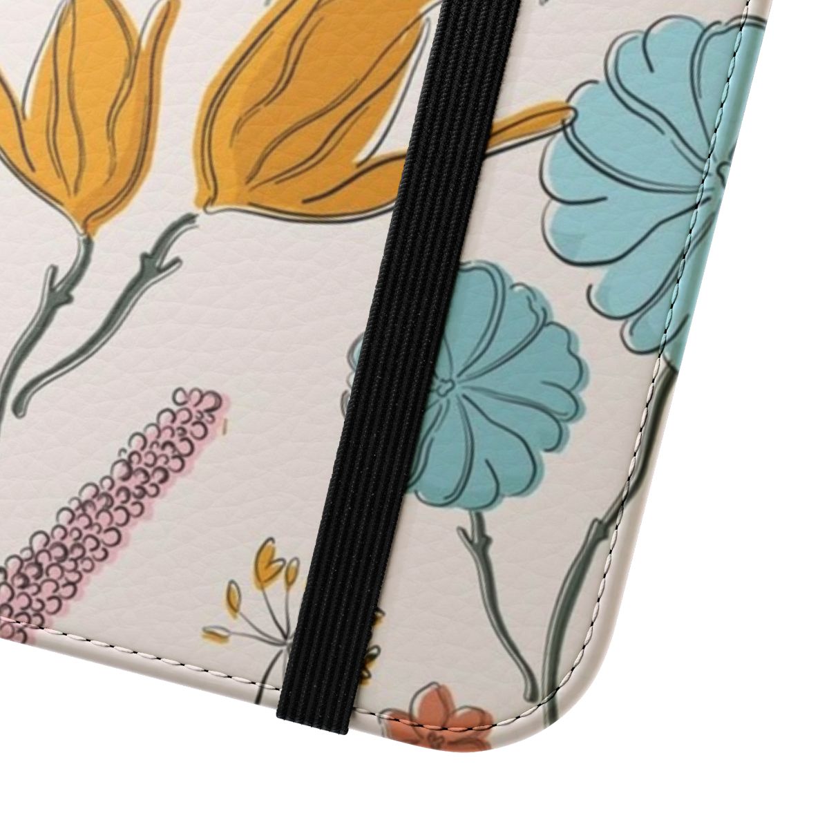 Vibrant botanical floral print phone case in summer colors - Close Up