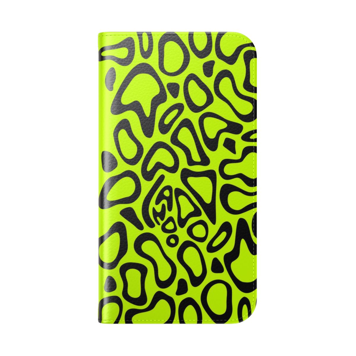 Lando Norris inspired black flip cover phone case with 2024 helmet pattern design - Folded Back