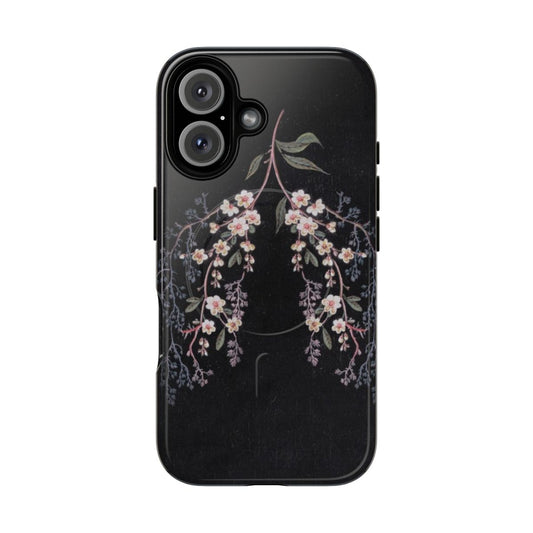 Floral phone case with a design inspired by the album 'Lungs' by the indie band Florence and the Machine.