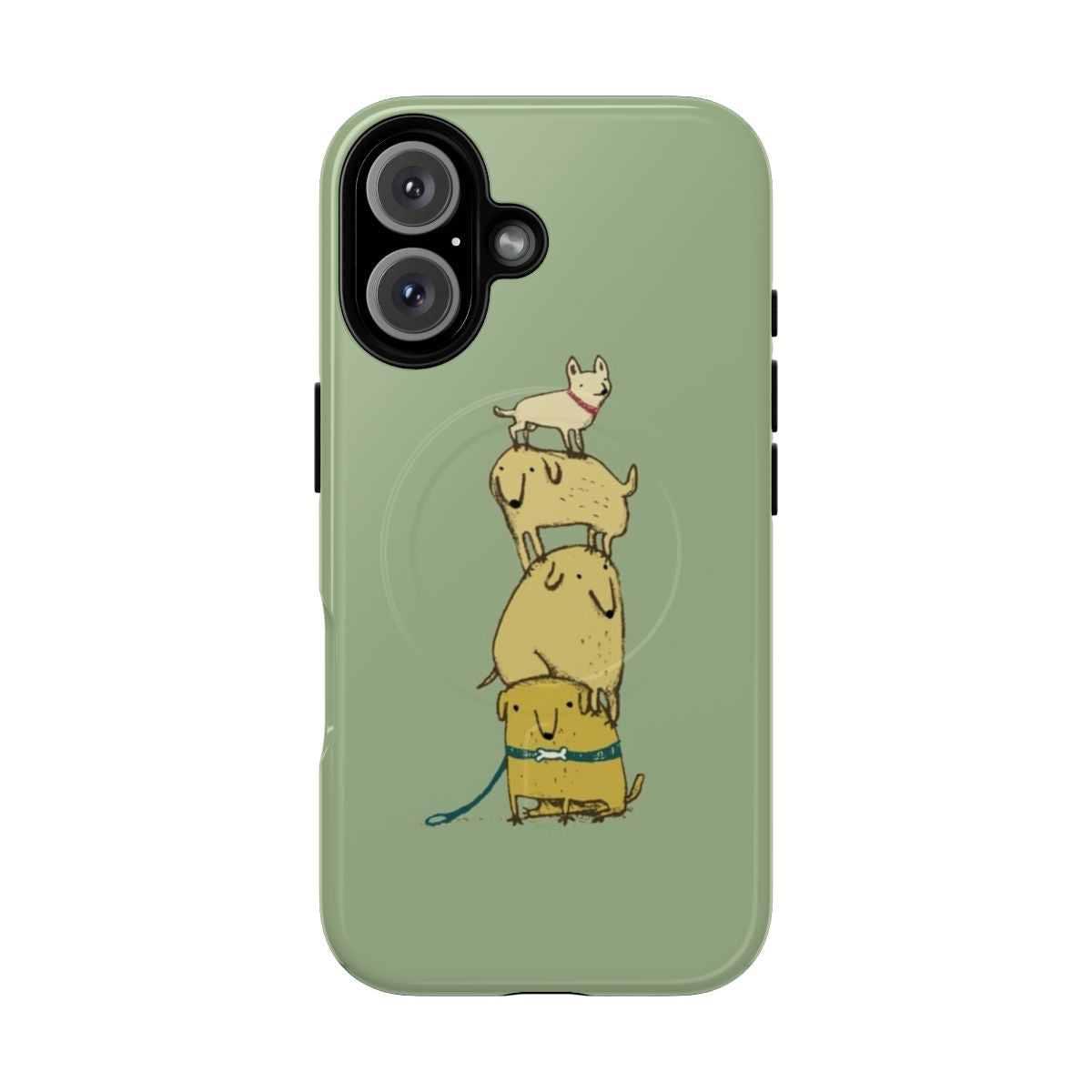 Image of a magnetic phone case featuring a cute puppy design.