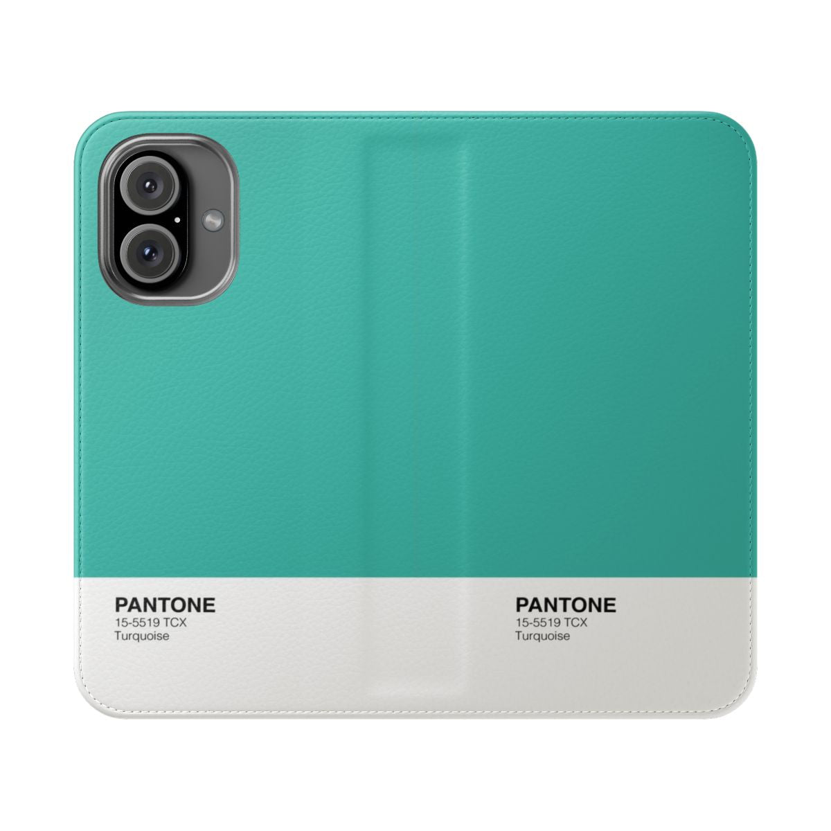 Turquoise Pantone-inspired flip cover phone case with high-quality design