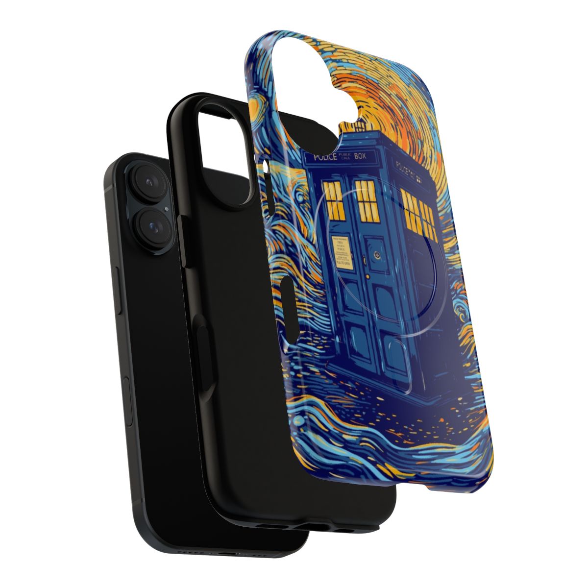 A magnetic tough phone case featuring a starry night inspired design, perfect for sci-fi and pop culture fans. - Layers