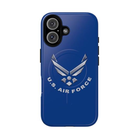 Magnetic tough phone case featuring the official United States Air Force symbol in dark colors