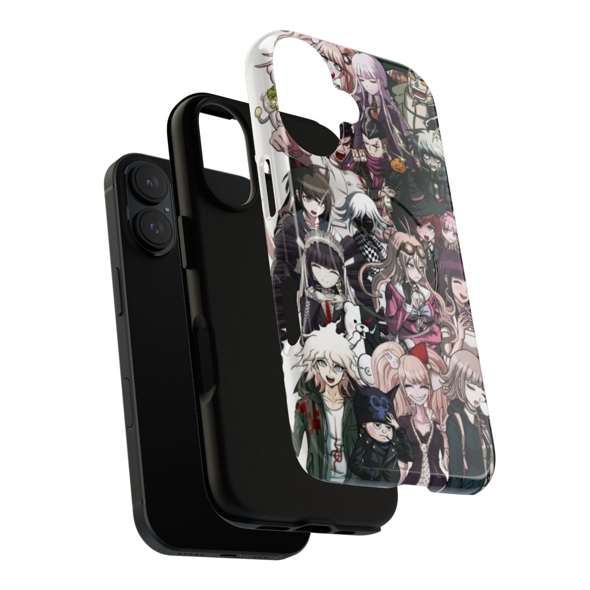 Danganronpa-themed magnetic tough phone case with ensemble design - Layers