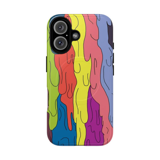 Colorful magnetic phone case with Twenty One Pilots logo and band imagery