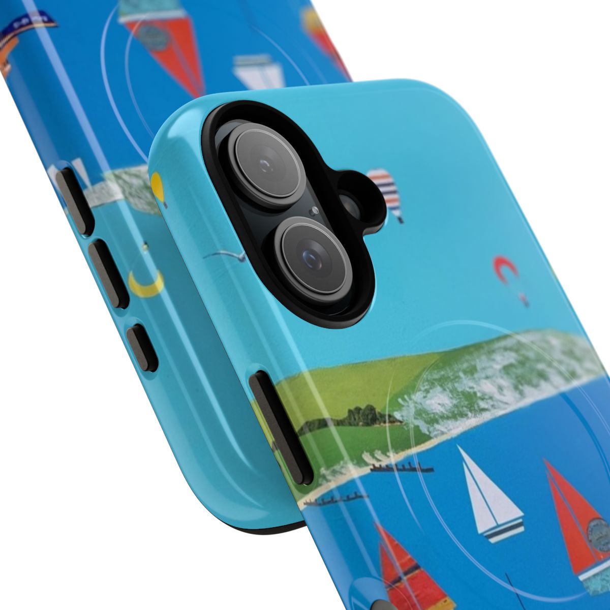 Magnetic phone case featuring a scenic view of Swanage, Dorset on the Jurassic Coast - Detail