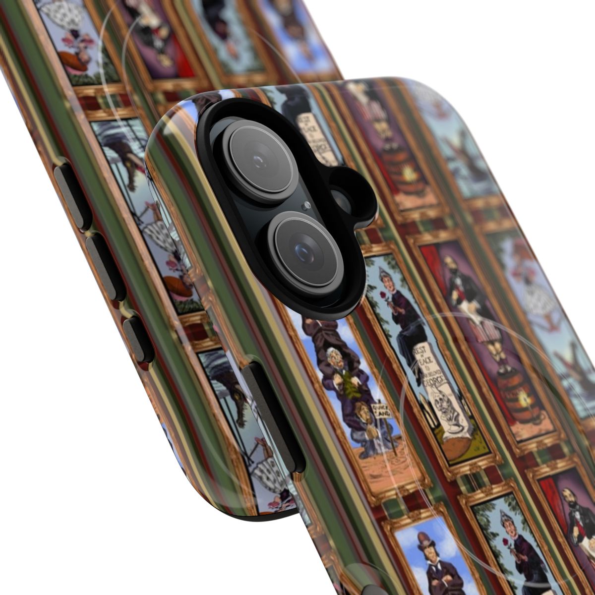 Stretching Portraits Magnetic Tough Phone Cases featuring haunted mansion and spooky Halloween characters - Detail