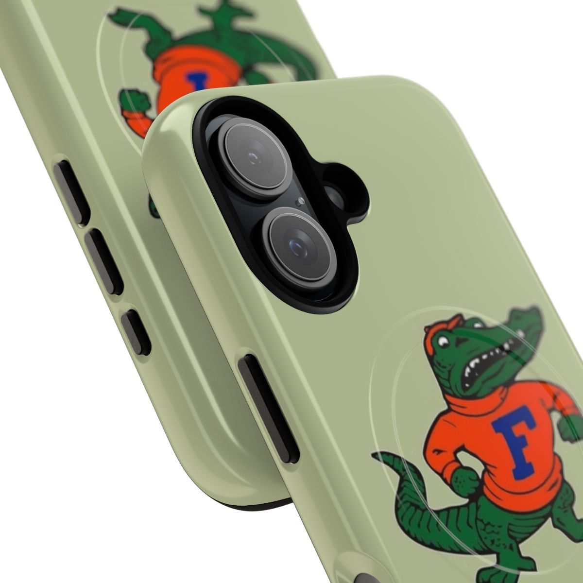 Magnetic phone case featuring a Florida alligator design, perfect for baseball team supporters. - Detail