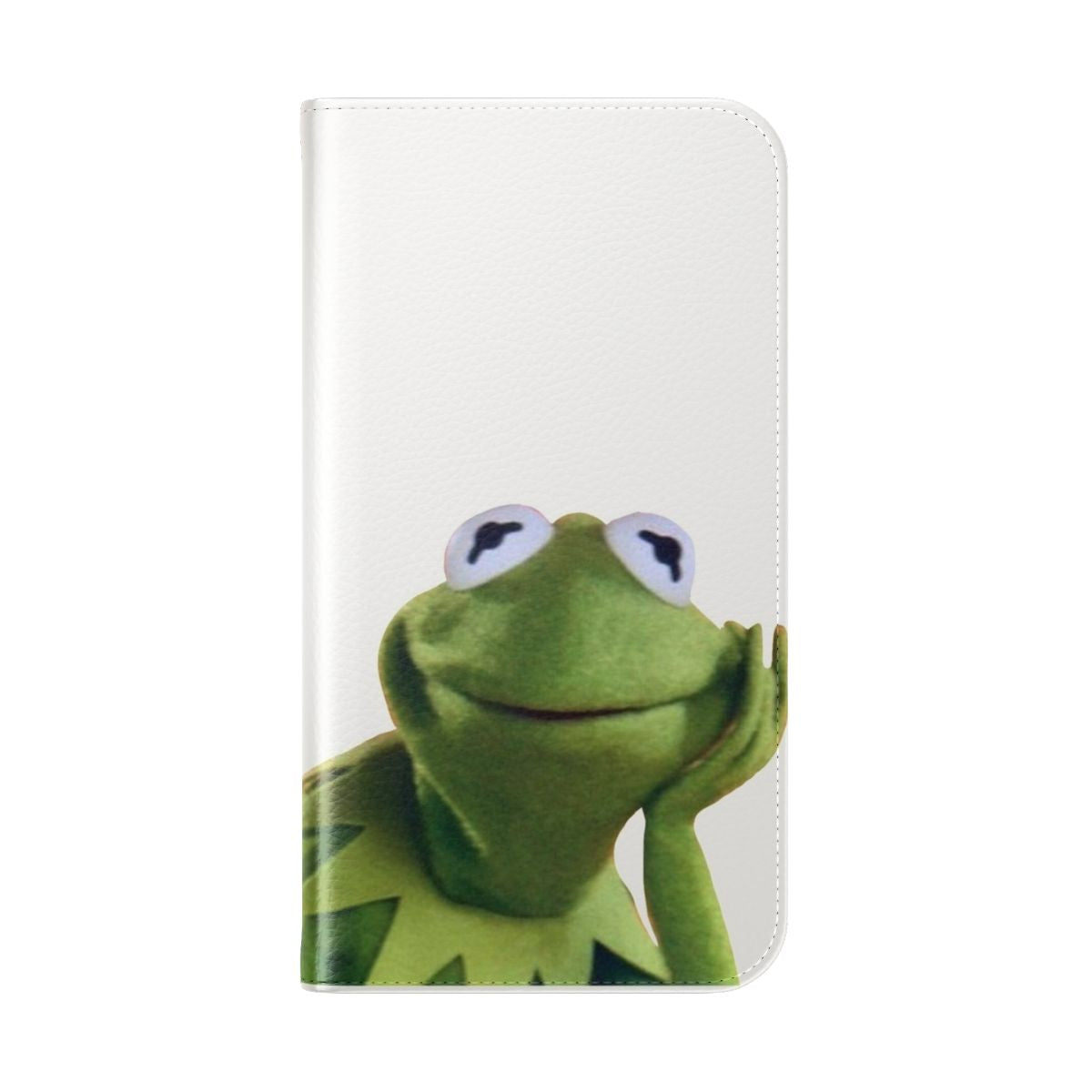 Kermit the Frog inspired flip phone case with a fun and playful design - Folded Back