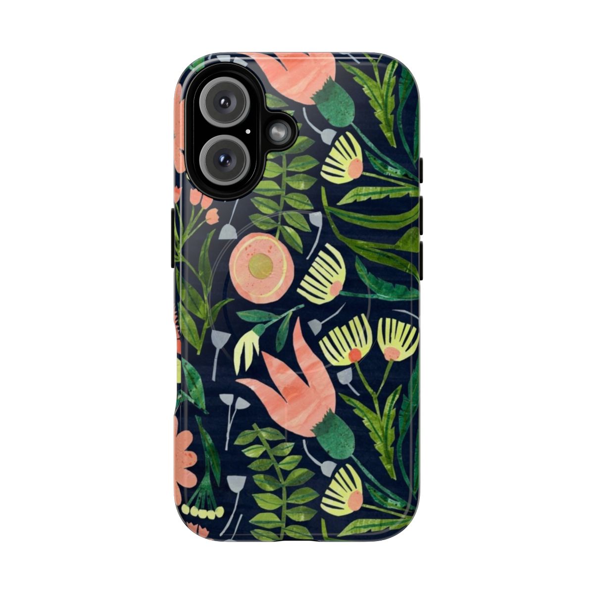 Floral garden phone case with cut paper art flowers