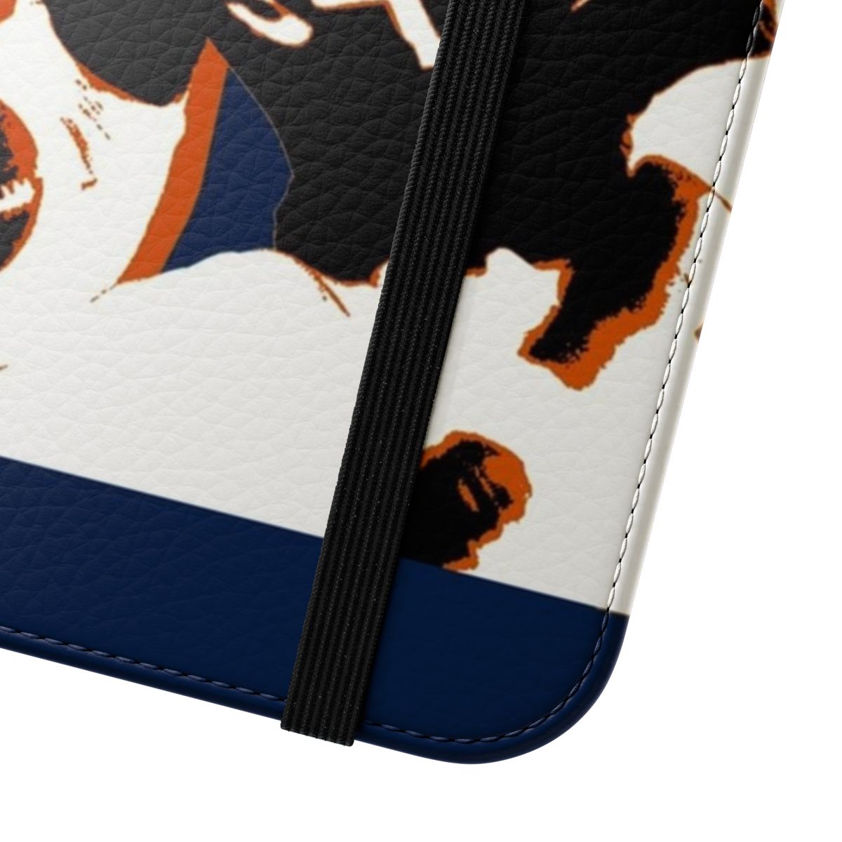 Vintage-inspired phone case featuring an illustration of legendary Chicago Bears running back Walter Payton - Close Up