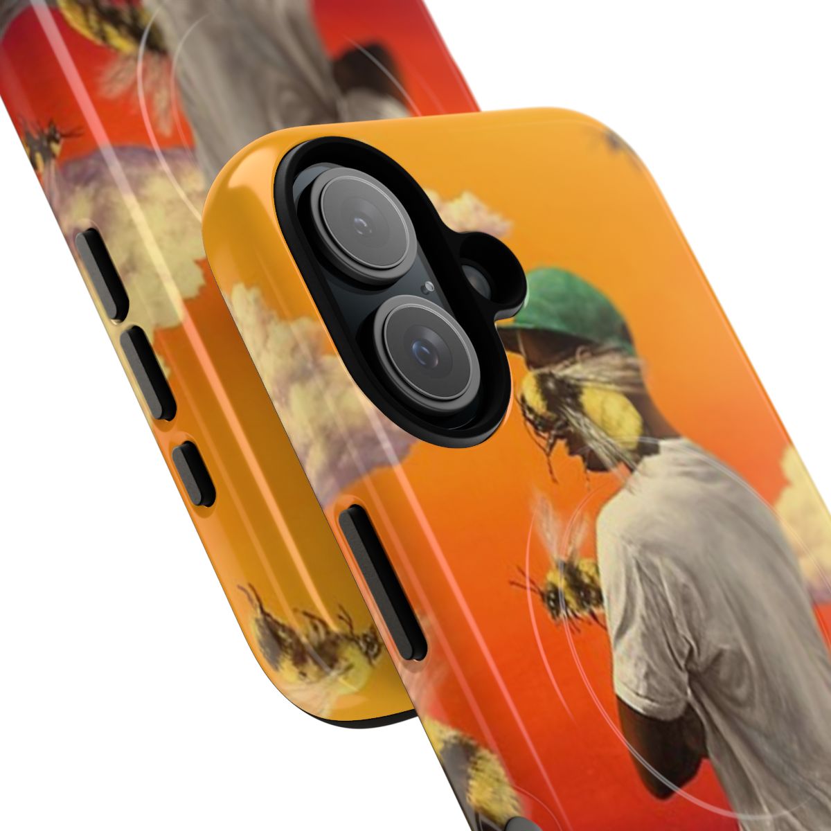 Tyler the Creator inspired magnetic phone case with floral design - Detail