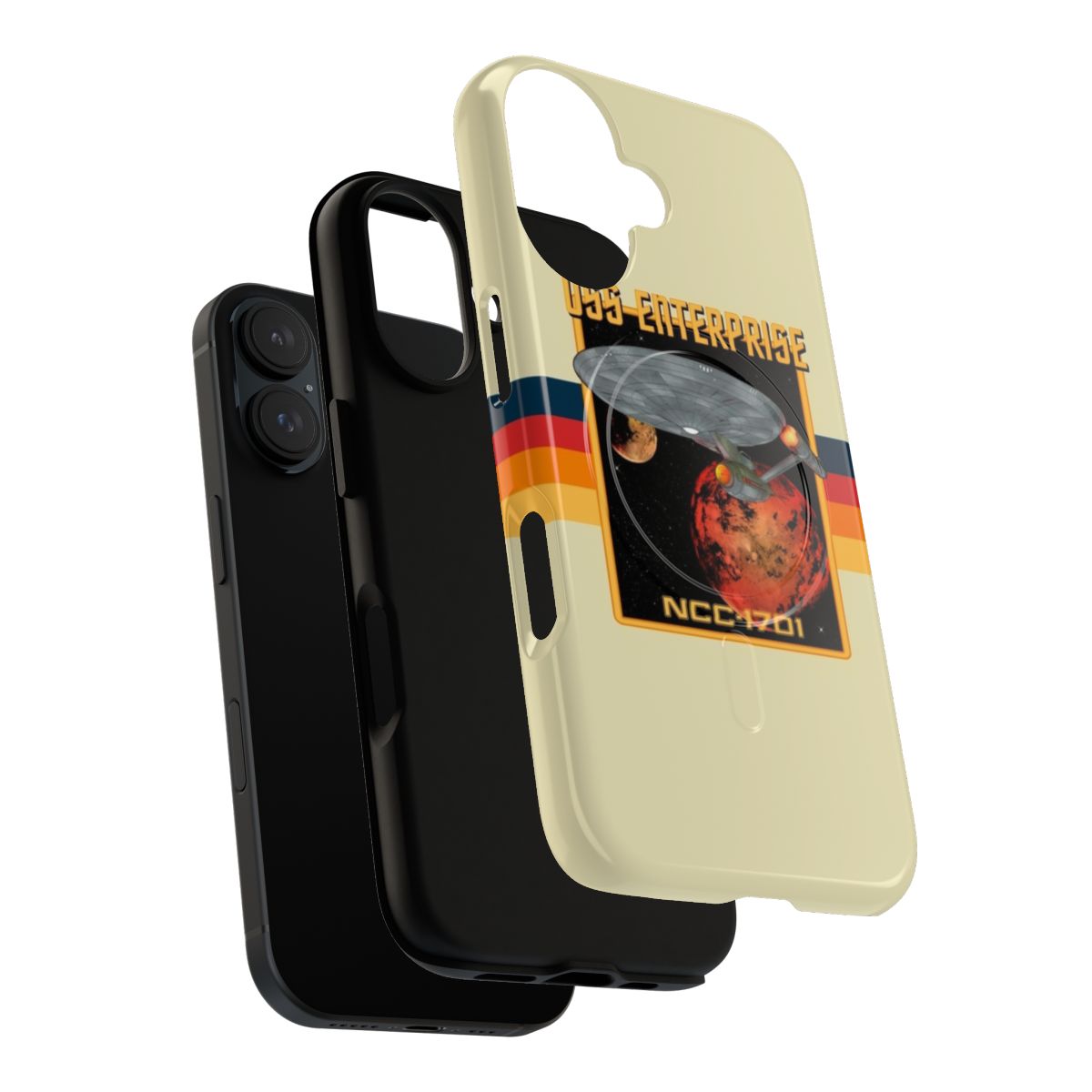 Magnetic tough phone case featuring the iconic USS Enterprise NCC-1701 from Star Trek - Layers