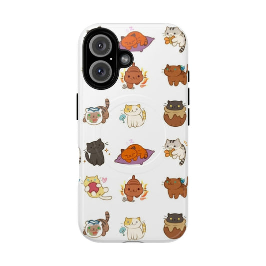 Magnetic Tough Phone Case featuring illustrations of Percy Jackson and Neko Atsume characters