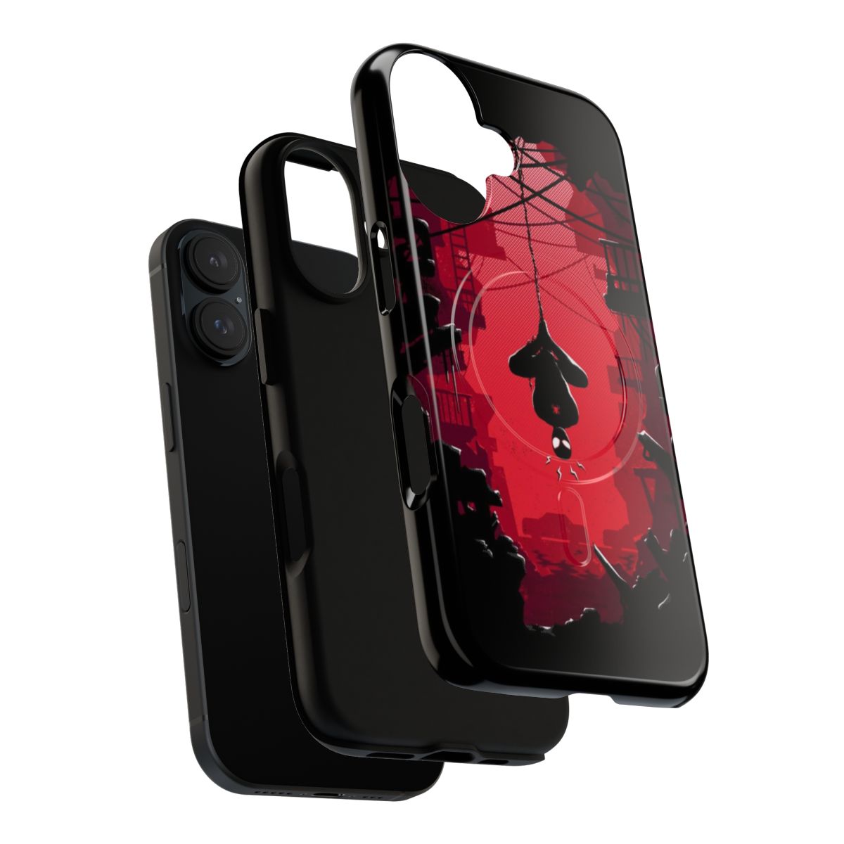 Magnetic tough phone case featuring a spider-man superhero design - Layers