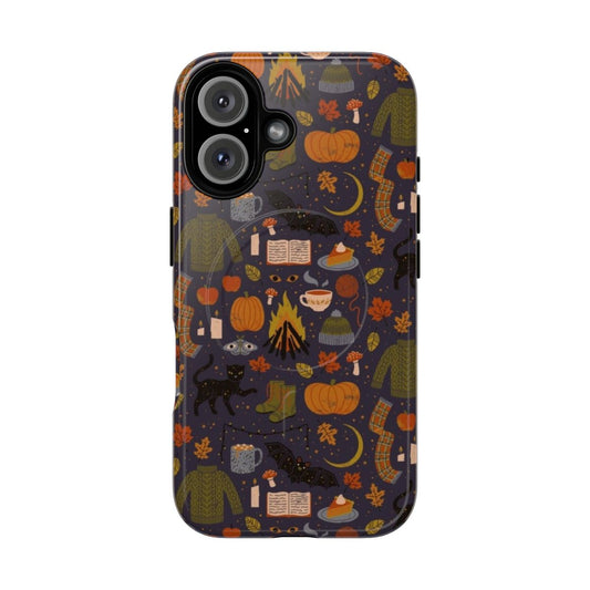 Cozy autumn nights phone case with witchy, spooky, and nature-inspired design