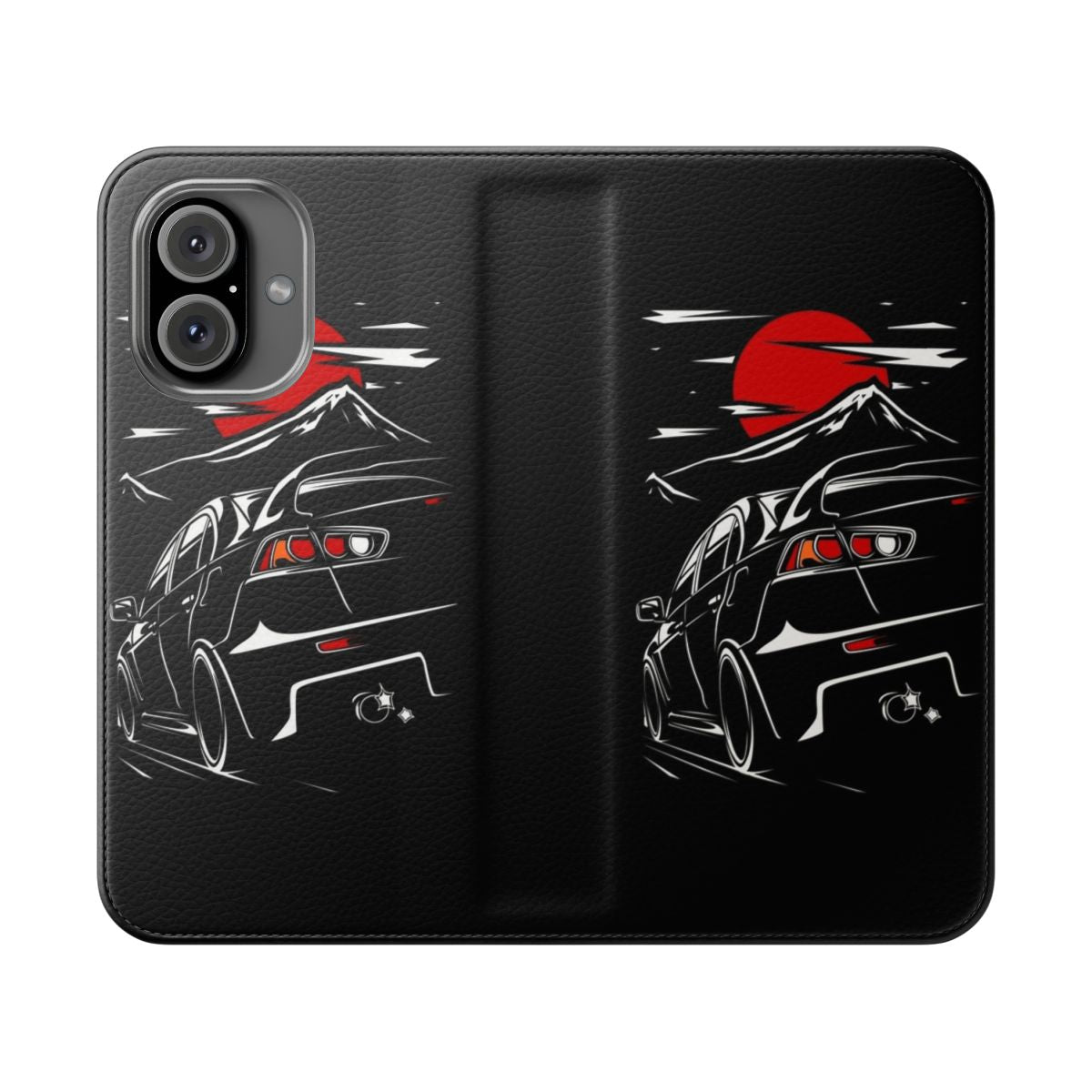 Mitsubishi Lancer Evo X-inspired phone case with racing design