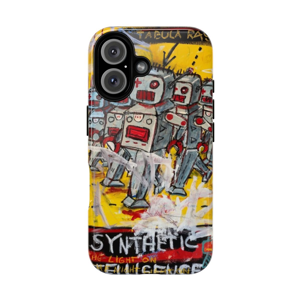 Magnetic tough phone case with abstract and futuristic artwork design