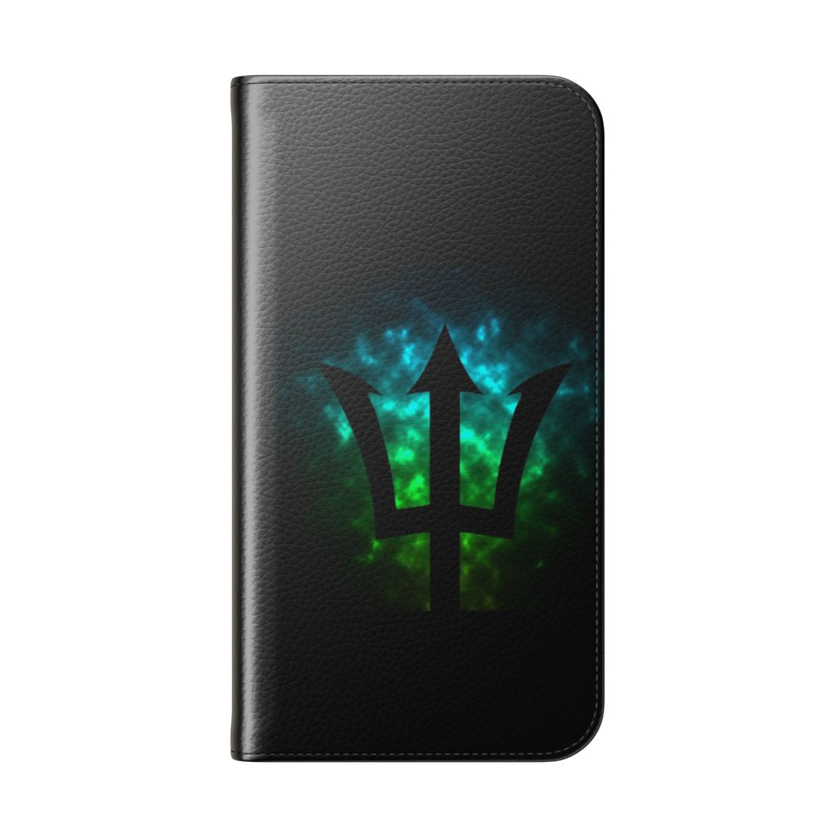 Poseidon-inspired flip phone case with trident design for Percy Jackson fans - Folded Back