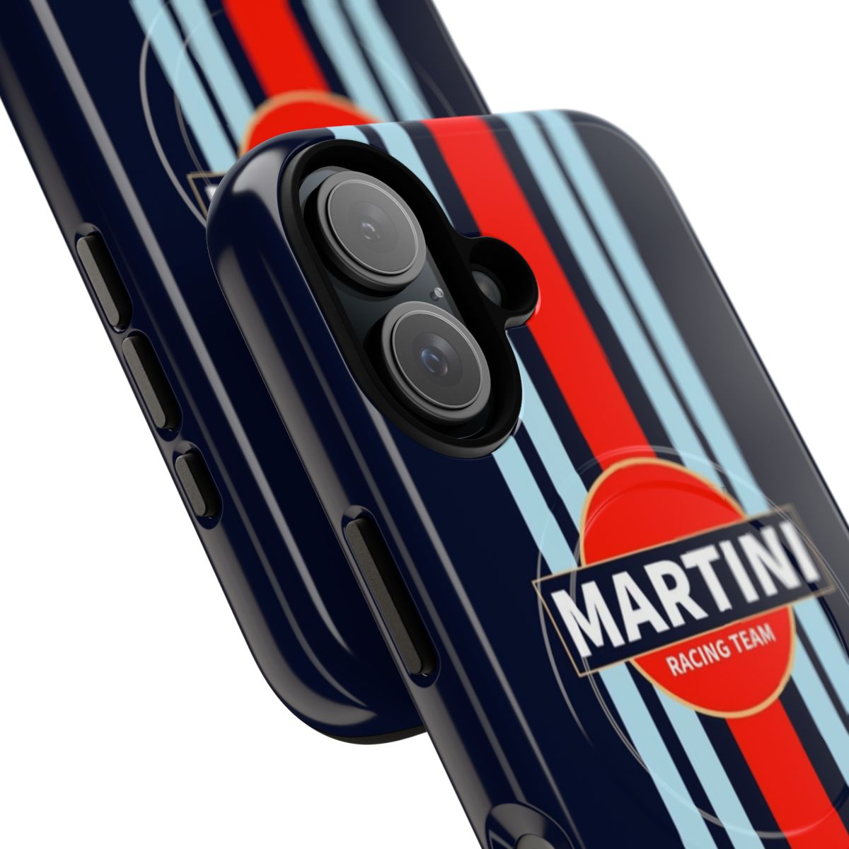 Magnetic phone case with retro racing livery design for motorsports enthusiasts - Detail