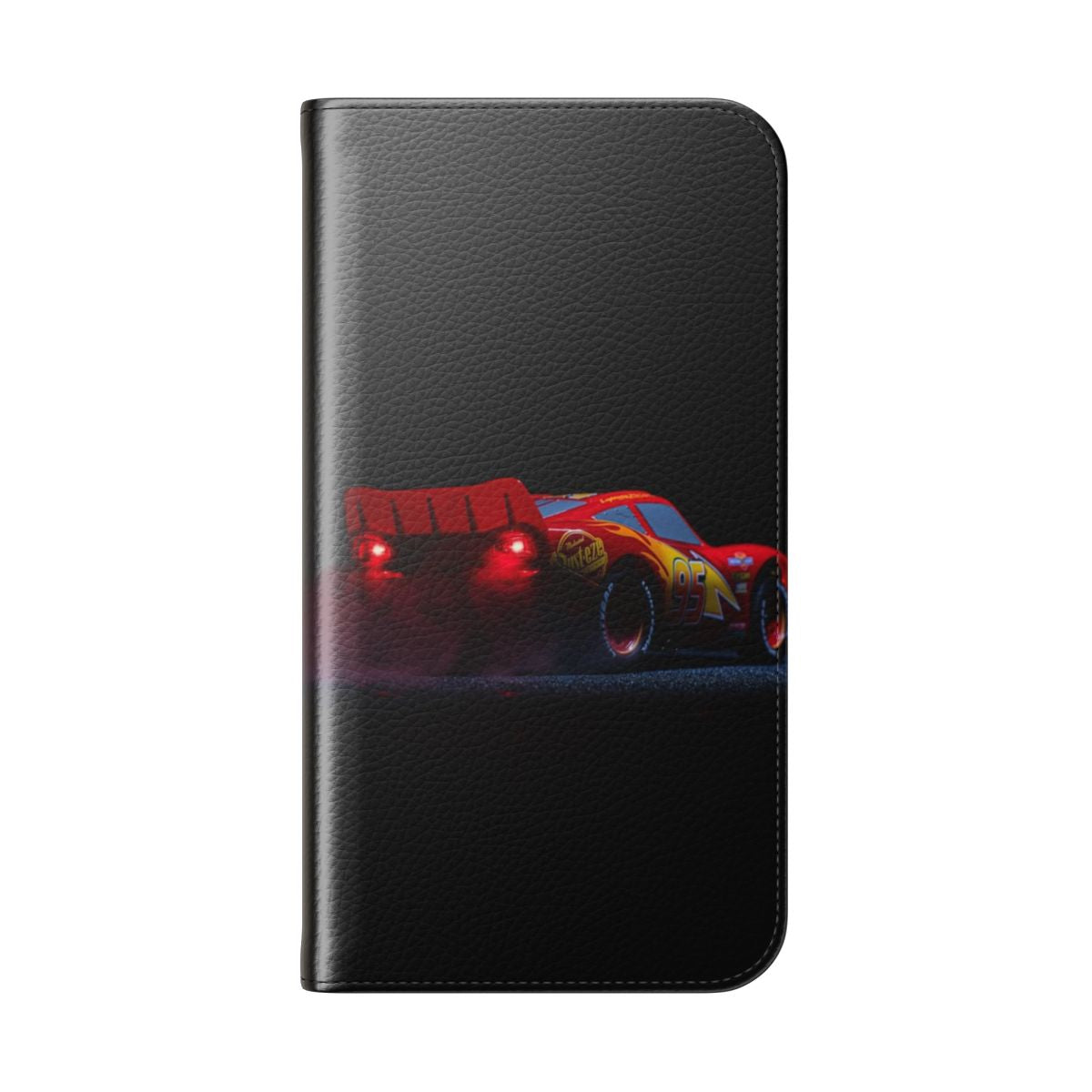 Vibrant and stylish phone case with a design featuring the iconic character Lightning McQueen from the Disney and Pixar film Cars - Folded Back