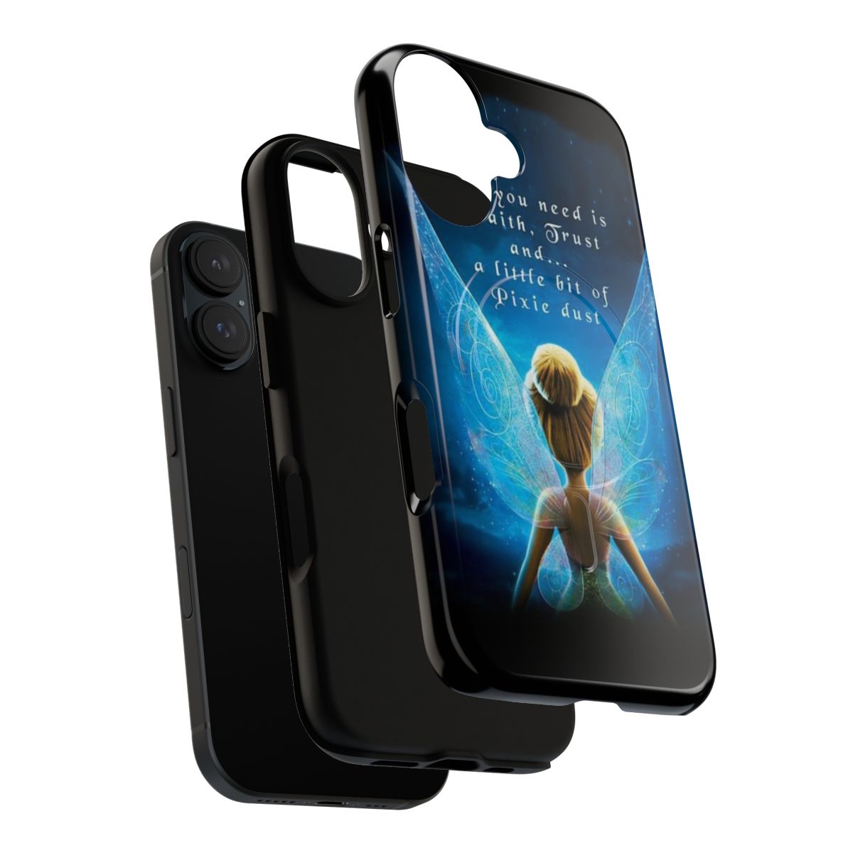 Tinkerbell-inspired magnetic tough phone case featuring a "faith" design - Layers