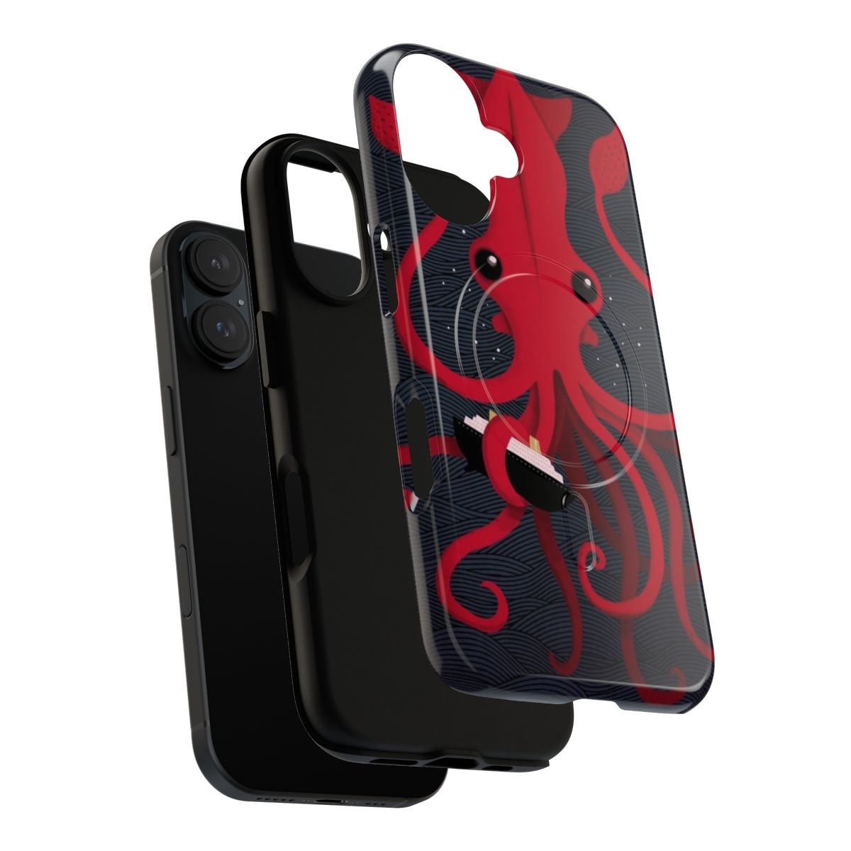 Kraken Attaken Magnetic Tough Phone Case featuring a detailed sea monster design - Layers