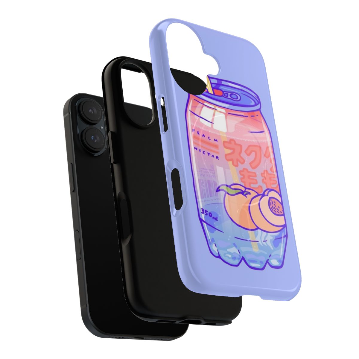 Peach-themed, pastel-colored phone case with bubbles and a magnetic tough design - Layers