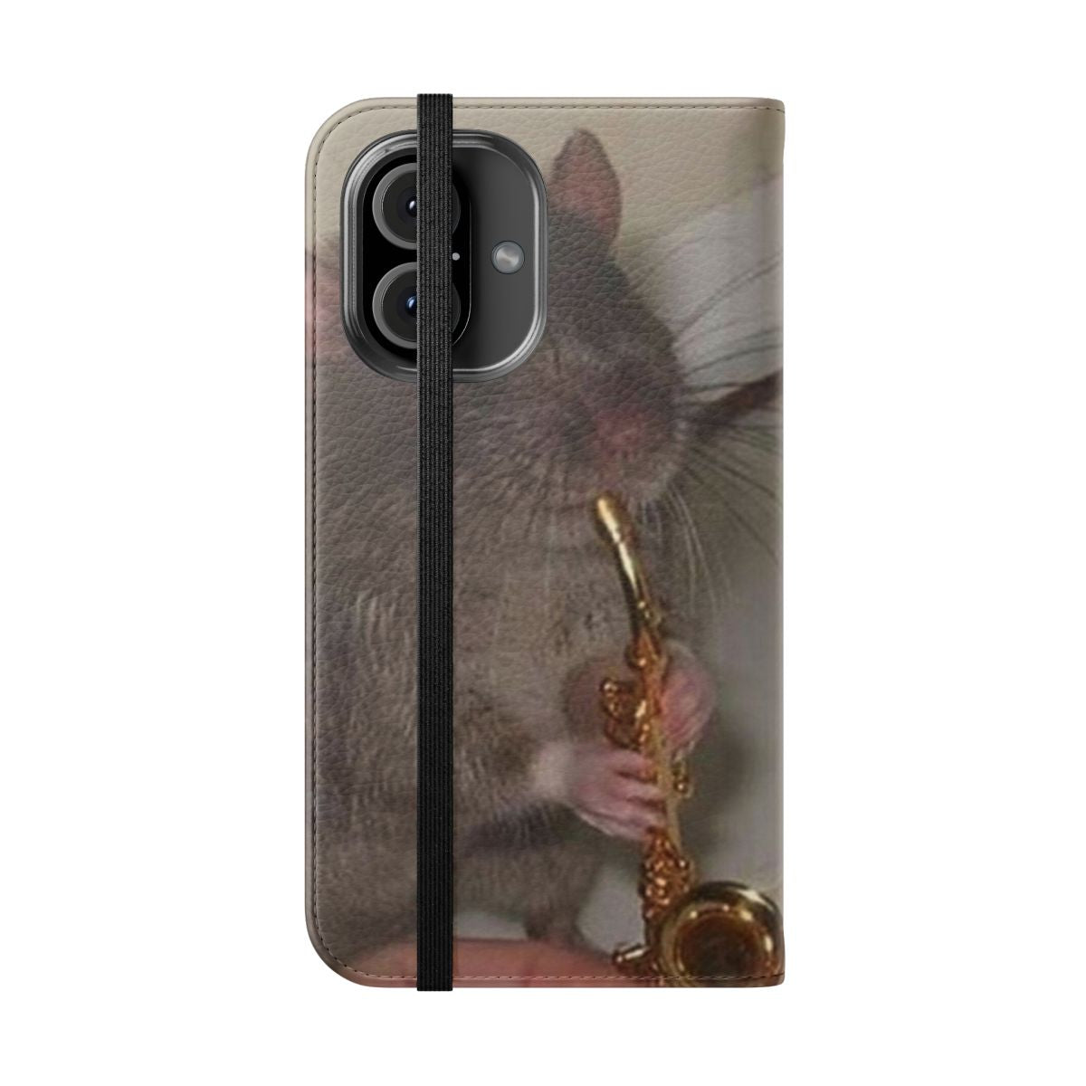 Jazz-themed flip cover phone case with a ratatouille-inspired design - Folded Front