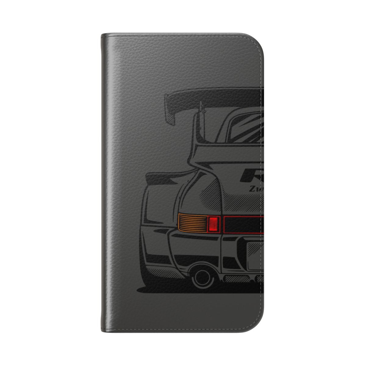 Stylish automotive-themed phone case inspired by the iconic Porsche 911 964 and JDM RWB design - Folded Back