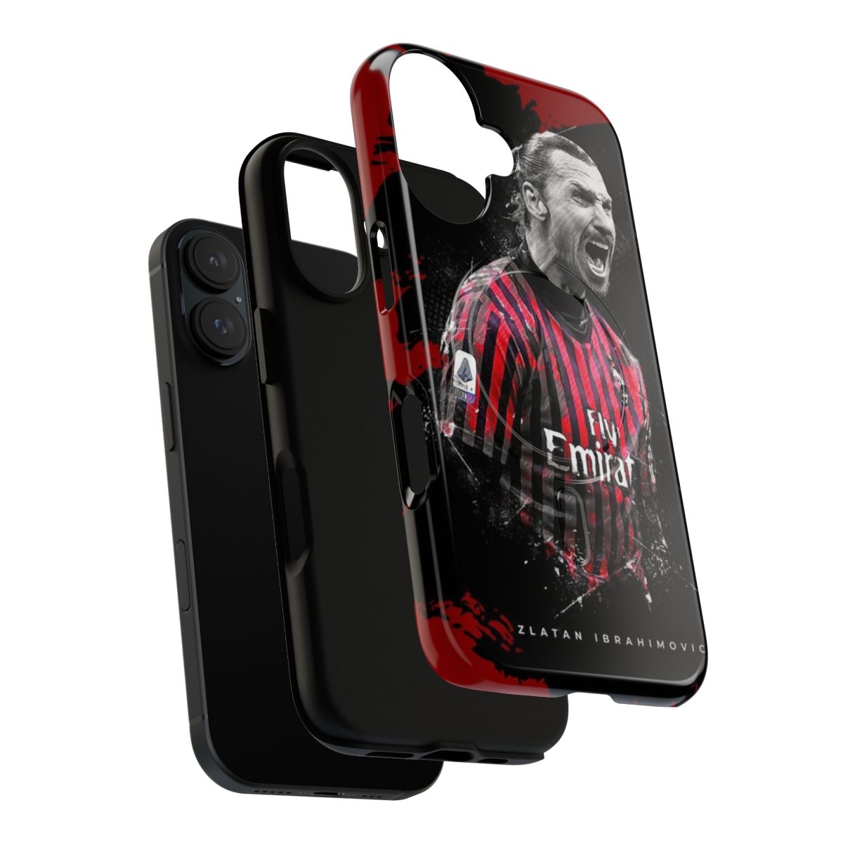 Sleek and durable phone case featuring Zlatan Ibrahimovic, the iconic AC Milan footballer - Layers